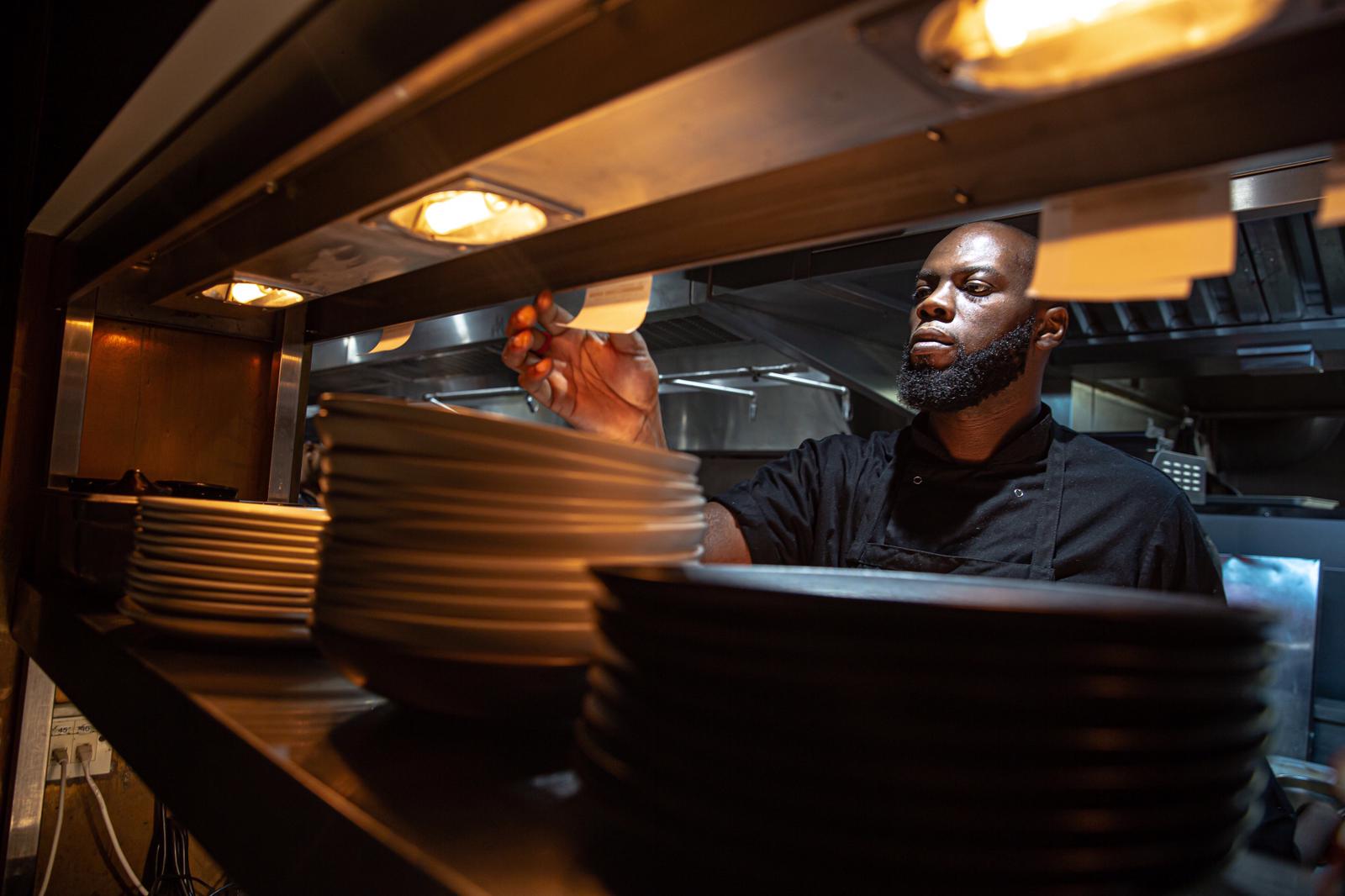Moses Adama at the pass